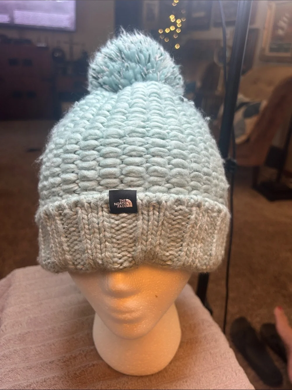The North Face Kids Pom Knit Beanie - Light Aqua